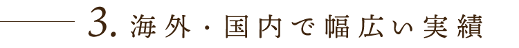 ③海外・国内で幅広い実績